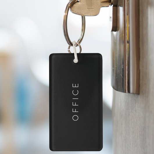 Moderne minimalistische aangepaste tekst zwart sleutelhanger