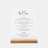 Moderne minimalistische aangepaste witte bruiloft  acryl bord (Voorkant)