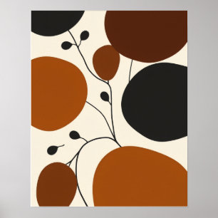 Moderne Minimalistische Aardse Abstracte Silhouet Poster