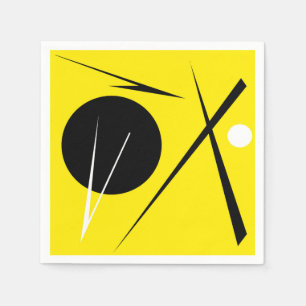Moderne minimalistische Abstracte Art Yellow White Servet