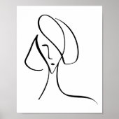 Moderne minimalistische Abstracte Face Line Art te Poster (Voorkant)