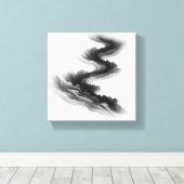 Moderne Minimalistische Abstracte Gelaagde Stroom Canvas Afdruk (Insitu (Houten vloer))