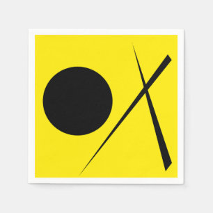 Moderne Minimalistische Abstracte Kunst Geel Zwart Servet