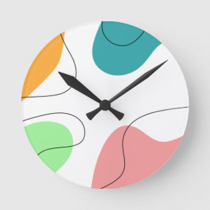 Moderne Minimalistische Abstracte Kunst met Felgek Ronde Klok