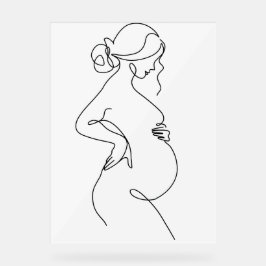 Moderne Minimalistische Abstracte Lijnkunst Tekenp Acryl Bord