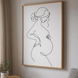 Moderne Minimalistische Abstracte Lijnkunst Tekenp Poster