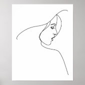 Moderne minimalistische Abstracte vrouw in Pet Lin Poster (Voorkant)