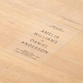 Moderne minimalistische acryl uitnodigingen (Laagn)