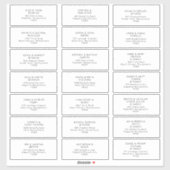 Moderne minimalistische Adresetiketten voor bruilo Sticker (Vel)