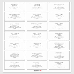 Moderne minimalistische Adresetiketten voor bruilo Sticker