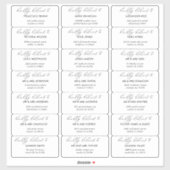 Moderne minimalistische adresetiketten voor bruilo sticker (Vel)