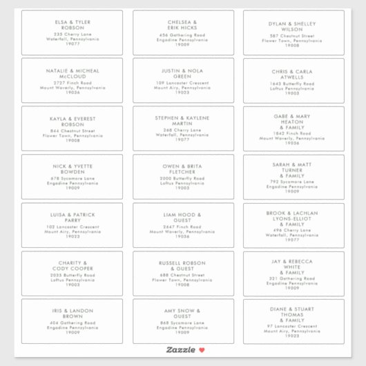 Moderne, minimalistische Adresetiketten voor groen Sticker (Vel)