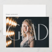 Moderne minimalistische afstudeeraankondiging 2023 kaart (Voorkant / Achterkant)