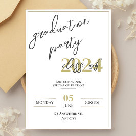 Moderne minimalistische afstudeerfeestuitnodiging kaart