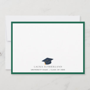 Moderne Minimalistische Afstudeerhoed Klasse van 2 Notitiekaartje