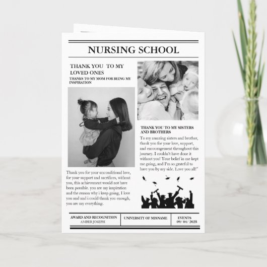 Moderne minimalistische afstudeerkrant (Achterkant)