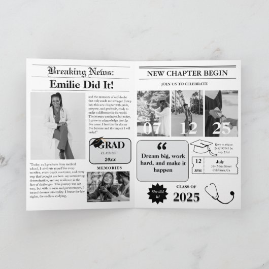 Moderne minimalistische afstudeerkrant (Binnen)