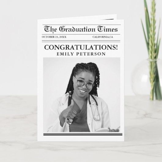 Moderne minimalistische afstudeerkrant (Voorkant)