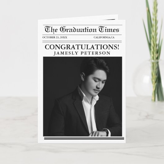 Moderne minimalistische afstudeerkrant (Voorkant)