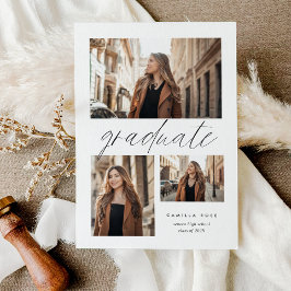 Moderne minimalistische Afstuderen 3 fotocollage Aankondiging