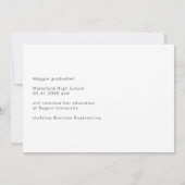 Moderne minimalistische afstuderen aankondiging 20 (Achterkant)