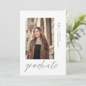 Moderne minimalistische Afstuderen enkele foto Aankondiging (Staand voorkant)