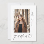 Moderne minimalistische Afstuderen fotouitnodiging Aankondiging (Voorkant)
