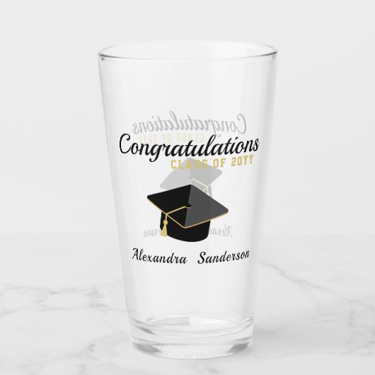 Moderne minimalistische Afstuderen klasse 2023 Glas (Achterkant)