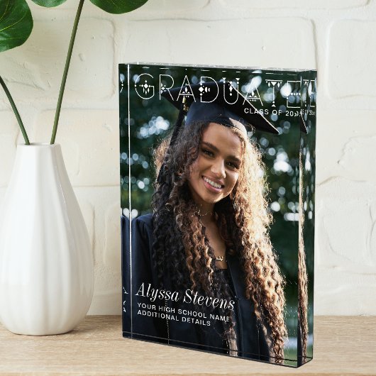 Moderne minimalistische Afstuderen witte overlay o Fotoblokken