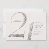 Moderne minimalistische all white party 21e verjaa kaart (Voorkant)