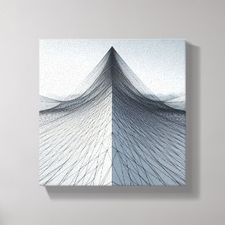 Moderne Minimalistische Architecturale Draadframe Canvas Afdruk