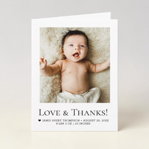 Moderne Minimalistische Baby Foto Geboorteaankondi Kaart