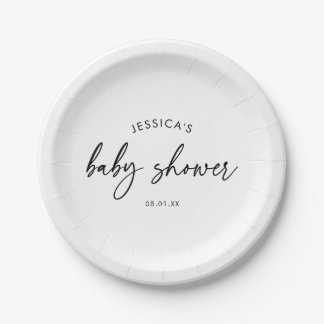 Moderne Minimalistische Baby Shower Papieren Bordje