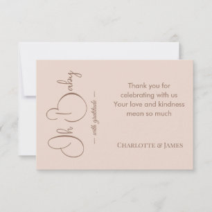 Moderne Minimalistische Baby Shower   Poederblush Bedankkaart