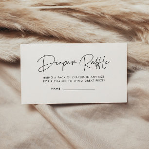 Moderne minimalistische baby showers luier loterij informatiekaartje