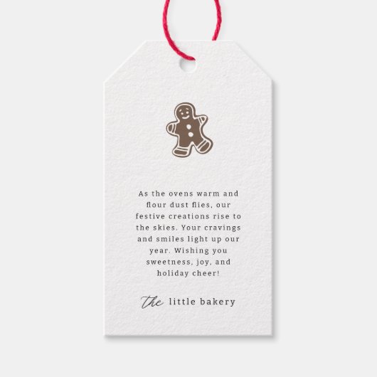 Moderne minimalistische bakkerij vakantie dank u cadeaulabel (Voorkant)