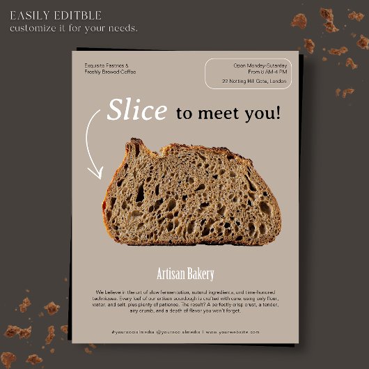 Moderne minimalistische bakkerijflyer flyer