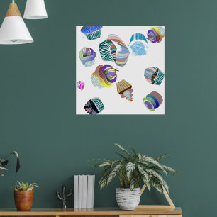 Moderne minimalistische bakkersblauw blauwgroen gr poster