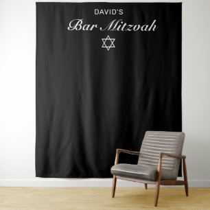 Moderne Minimalistische Bar Mitswa Foto Achtergron Wandkleed