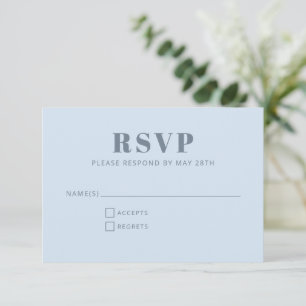 Moderne Minimalistische Bat Mitzvah Zachte Blauwe RSVP Kaartje