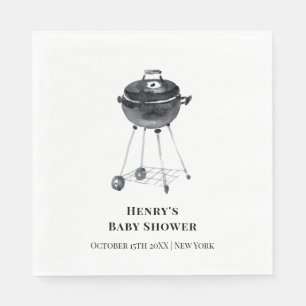 Moderne minimalistische BBQ Grill Baby shower Servet