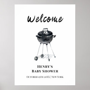 Moderne Minimalistische BBQ-Grill Baby Shower Welk Poster