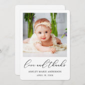 Moderne minimalistische Bedankt Baby (Voorkant / Achterkant)