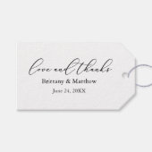 Moderne minimalistische Bedankt voor weddenschap m Cadeaulabel (Voorkant (Horizontaal))