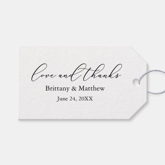Moderne minimalistische Bedankt voor weddenschap m Cadeaulabel (Voorkant (Horizontaal))