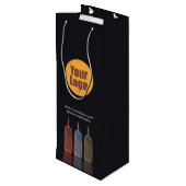 Moderne, minimalistische bedrijfs Logo Custom Wijn Cadeautas (Achterkant Gekanteld)