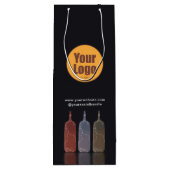 Moderne, minimalistische bedrijfs Logo Custom Wijn Cadeautas (Achterkant)