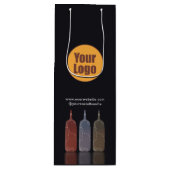 Moderne, minimalistische bedrijfs Logo Custom Wijn Cadeautas (Voorkant)