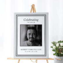 Moderne minimalistische begrafenis welkomstbord