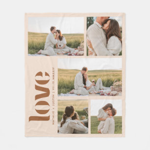 Moderne Minimalistische Beige 5 Foto Koppel Fleece Deken